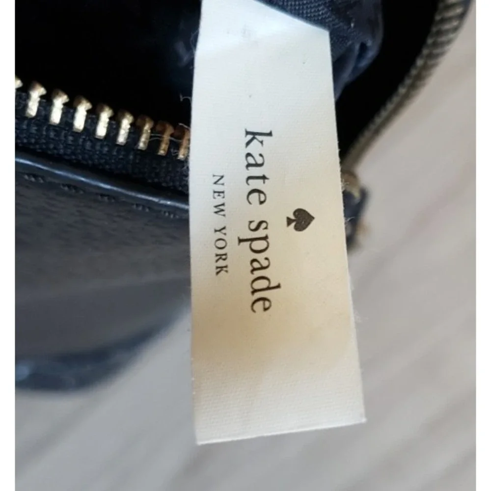 Kate Spade Satchel Bag Womens Medium Black Leather Glitter Trim Dome Handbag‎